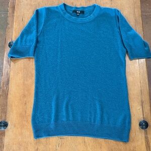 Teal Short-Sleeve Crewneck Top for Women